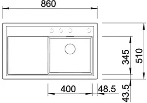 Мойка кухонная Blanco Zenar 45 S 86 R кофе 523798 Мойка кухонная Blanco Zenar 45 S 86 R кофе 523798, 2