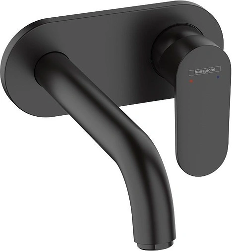 Смеситель для раковины из стены Hansgrohe Vernis Blend чёрный матовый 71576670