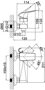 Смеситель для душа D&K Rhein Hertz хром DA1293101 Смеситель для душа D&K Rhein Hertz хром DA1293101, 2