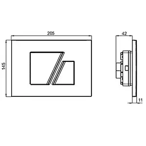 Клавиша смыва для унитаза Sanit S707 16.707.81..0000 хром глянцевый, 2