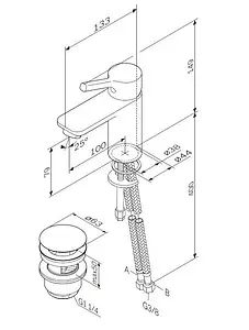 Смеситель для раковины Am.Pm X-Joy хром F85B82100 Смеситель для раковины Am.Pm X-Joy хром F85B82100, 2