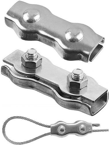 Зажим для троса из нержавеющей стали 4мм ACR SS304 DOUBLE Зажим для троса из нержавеющей стали 4мм ACR SS304 DOUBLE