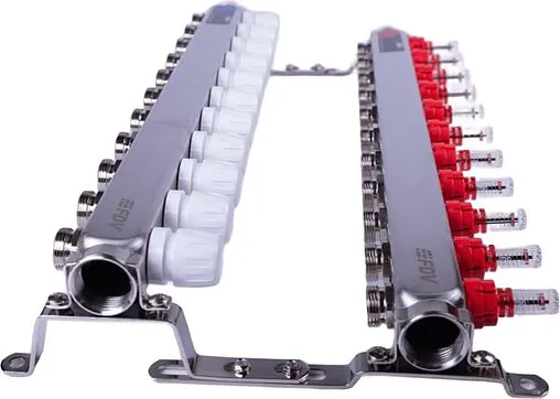 Группа коллекторная с расходомерами 11 отводов 1&quot;в/в x ¾&quot;ек FDV S1101A-1/11