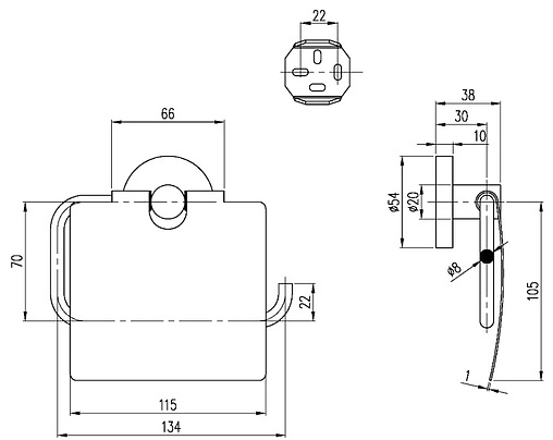 Держатель туалетной бумаги Villeroy&amp;Boch Elements-Tender хром TVA15101300061