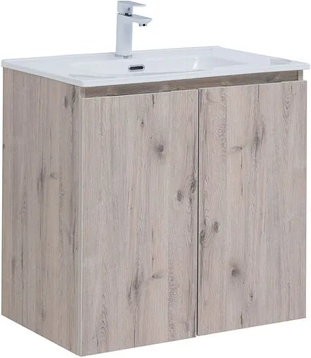 Тумба-умывальник подвесная Aquanet Алвита New 70 дуб веллингтон 00303906+00284027
