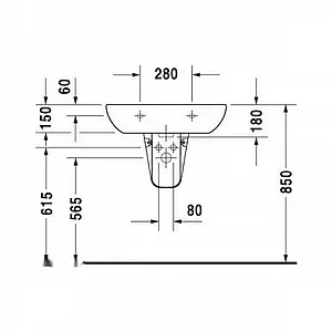 Полупьедестал Duravit D-Code белый 08571800002 Полупьедестал Duravit D-Code белый 08571800002, 2