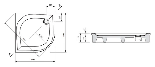 Поддон для душа Ravak Elipso-80 PAN A224401410