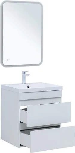 Тумба под умывальник подвесная Aquanet Нота New 58 белый глянец 00335417