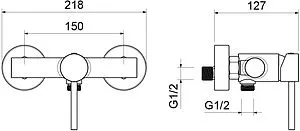 Смеситель для душа Aquatek Европа чёрный матовый AQ1360MB Смеситель для душа Aquatek Европа чёрный матовый AQ1360MB, 2