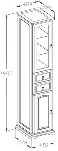 Шкаф-пенал напольный Opadiris Риспекто 40 L cветлый орех 00-00005840