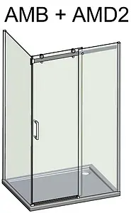 Душевое ограждение 1500x900мм прозрачное стекло Roltechnik Ambient Line AMD2+AMB/1500*900 620-1500000-00-02+621-9000000-00-02 Душевое ограждение 1500x900мм прозрачное стекло Roltechnik Ambient Line AMD2+AMB/1500*900 620-1500000-00-02+621-9000000-00-02, 2