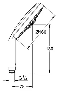 Лейка ручного душа Grohe Rainshower Cosmopolitan 160 хром 28756000 Лейка ручного душа Grohe Rainshower Cosmopolitan 160 хром 28756000, 2
