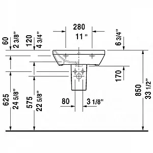 Полупьедестал Duravit Durastyle белый 0858300000 Полупьедестал Duravit Durastyle белый 0858300000, 2