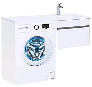 Тумба-умывальник подвесная над стиральной машиной Aquanet Токио 120 R белый 00236915+00235500, 3