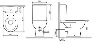 Унитаз-компакт безободковый Am.Pm Sunny FlashClean белый C85C8600SC Унитаз-компакт безободковый Am.Pm Sunny FlashClean белый C85C8600SC, 2