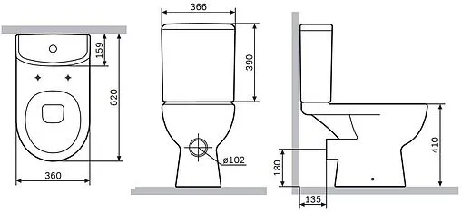 Унитаз-компакт безободковый Am.Pm Sunny FlashClean белый C85C8600SC Унитаз-компакт безободковый Am.Pm Sunny FlashClean белый C85C8600SC