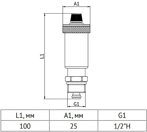 Воздухоотводчик автоматический ½"н Uni-fitt Slim 234G2002 Воздухоотводчик автоматический ½"н Uni-fitt Slim 234G2002