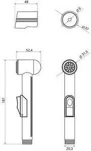 Гигиенический душ с держателем Osgard Amant хром 9011, 2