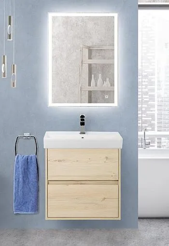 Тумба-умывальник подвесная BelBagno NEON 60 Pino Bianco NEON-600-2C-SO-PB+19060