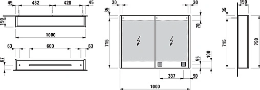 Шкаф-зеркало Laufen Frame 25 белый 4.0860.3.900.144.1