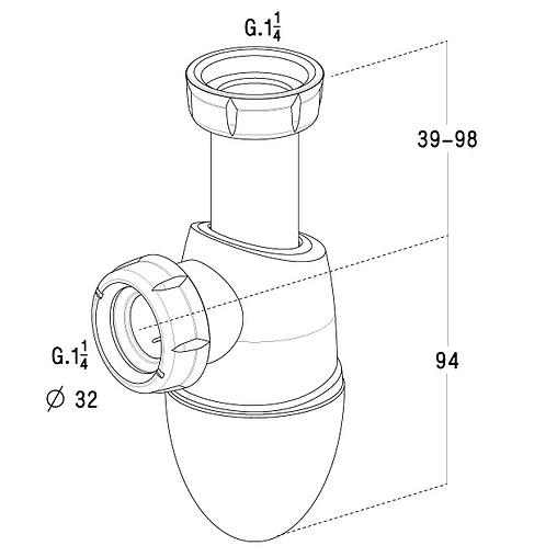 Сифон бутылочный для раковины Nicoll EASYPHON BM21S белый 0201284