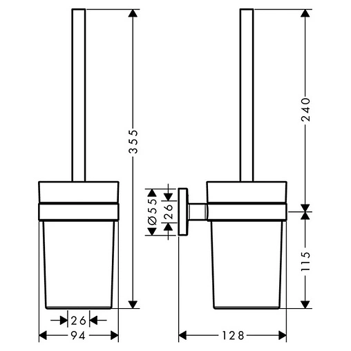 Ёршик для унитаза Hansgrohe Logis Universal хром 41722000