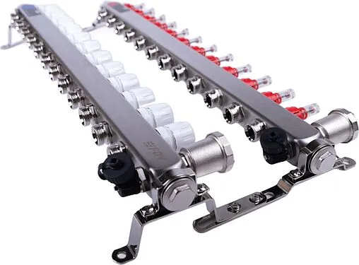 Группа коллекторная с расходомерами 12 отводов 1&quot;в/в x ¾&quot;ек FDV S1103C-2/12