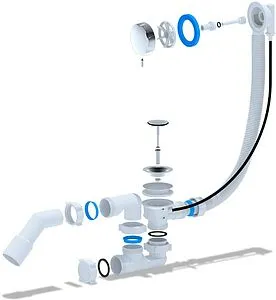 Слив-перелив для ванны Ани Пласт хром EM321 Слив-перелив для ванны Ани Пласт хром EM321, 3