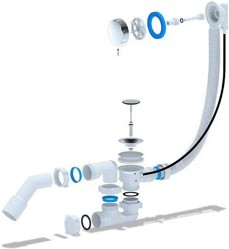 Слив-перелив для ванны Ани Пласт хром EM321 Слив-перелив для ванны Ани Пласт хром EM321