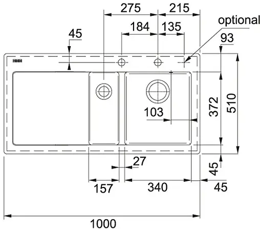 Мойка кухонная Franke Mythos MTK 651-100 R белый 124.0335.709