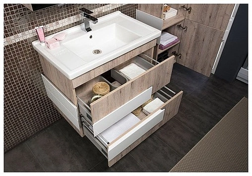 Тумба под умывальник Aquanet Мадейра 70 дуб кантри/белый 00183070