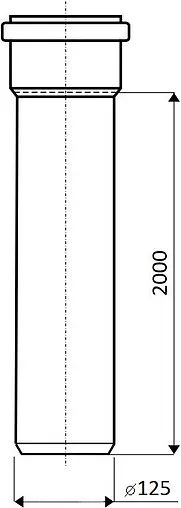 Труба канализационная внутренняя D=125мм L=2000 Ostendorf HTEM 116060