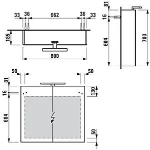 Шкаф-зеркало Laufen Base 80 белый 4.0280.2.110.261.1 Шкаф-зеркало Laufen Base 80 белый 4.0280.2.110.261.1, 2