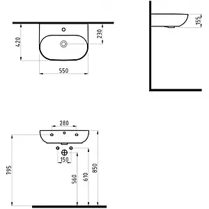 Раковина Bien Vokha 55 черный матовый MDLS05501FD1B7000 Раковина Bien Vokha 55 черный матовый MDLS05501FD1B7000, 2