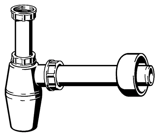 Сифон бутылочный для раковины Viega 5725 белый 108694