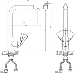 Смеситель для кухни с подключением к фильтру D&K Rhein Schiller хром DA1461601 Смеситель для кухни с подключением к фильтру D&K Rhein Schiller хром DA1461601, 2