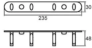 Планка с 4-мя крючками Milardo Hooks хром 004SM40M41 Планка с 4-мя крючками Milardo Hooks хром 004SM40M41, 2