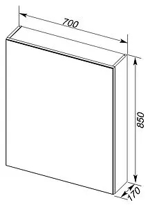 Шкаф-зеркало Aquanet Алвита 70 антрацит 183990, 2