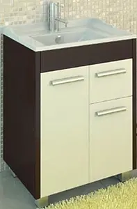 Тумба-умывальник напольная Comforty Барселона 70 белый/венге Тумба-умывальник напольная Comforty Барселона 70 белый/венге, 1