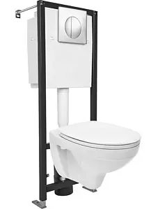 Комплект 6 в 1 Cersanit Delfi 64266 с кнопкой Leon IN-LEON-C3506 хром глянцевый, 1