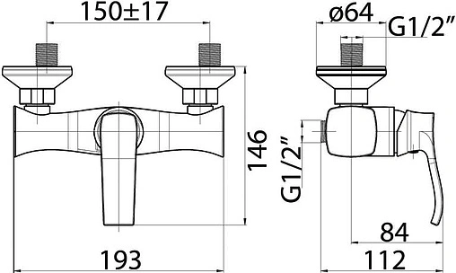 Смеситель для душа BelBagno Trula хром TRU-ESDM-CRM