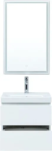 Тумба под умывальник подвесная Aquanet Беркли 50 белый/дуб рошелье 00254288