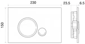 Клавиша смыва для унитаза BelBagno Sfera BB017-SR-NERO.M tocco morbido, 2