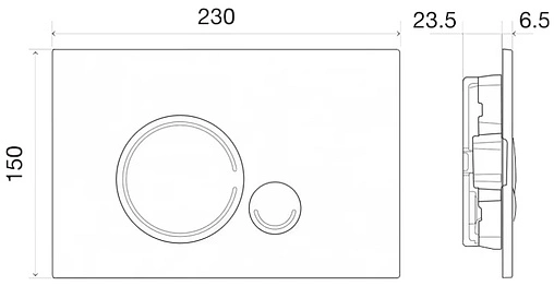 Клавиша смыва для унитаза BelBagno Sfera BB017-SR-NERO.M tocco morbido