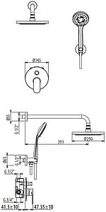 Душевая система со смесителем для душа Gattoni H2OMIX7000 хром KTH715/PDC0 Душевая система со смесителем для душа Gattoni H2OMIX7000 хром KTH715/PDC0, 2