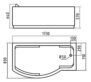 Ванна акриловая Gemy 173x83 R G9010 B R Ванна акриловая Gemy 173x83 R G9010 B R, 2
