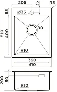 Мойка кухонная Omoikiri Akisame 41-GM вороненая сталь 4973094 Мойка кухонная Omoikiri Akisame 41-GM вороненая сталь 4973094, 2