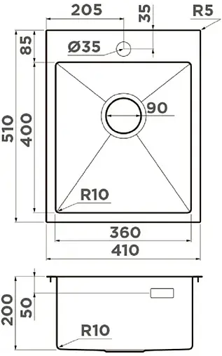 Мойка кухонная Omoikiri Akisame 41-GM вороненая сталь 4973094