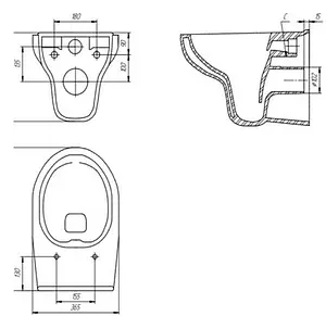 Комплект 6 в 1 Cersanit Nature CO DPL EO slim 64232 с кнопкой Leon хром глянцевый Комплект 6 в 1 Cersanit Nature CO DPL EO slim 64232 с кнопкой Leon хром глянцевый, 3
