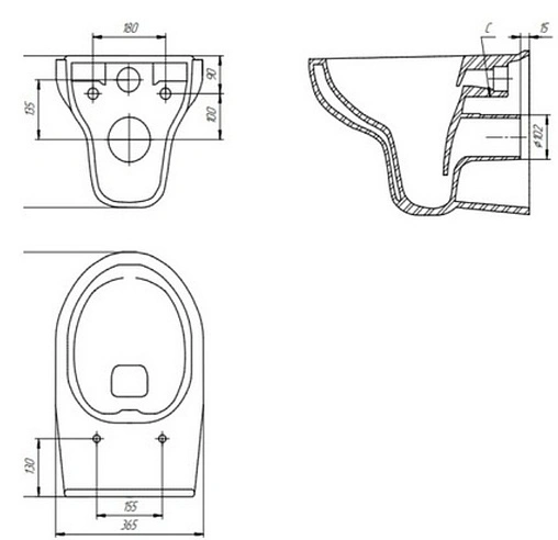 Комплект 6 в 1 Cersanit Nature CO DPL EO slim 64232 с кнопкой Leon хром глянцевый